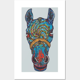 Blue horse Posters and Art